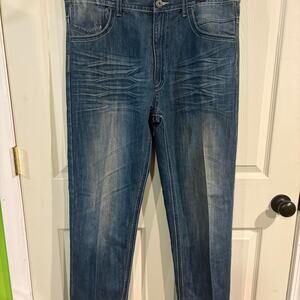 Epic hero blue distressed denim jeans